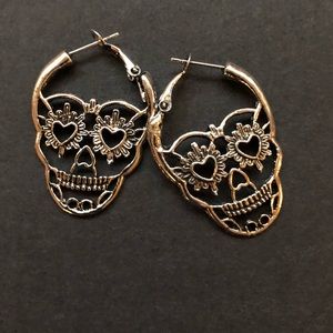 Silver Día de los Muertos/Day of the Dead earrings